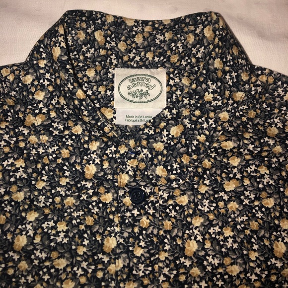 Laura Ashley Floral Long-Sleeved ButtonDown Blouse - Picture 7 of 10